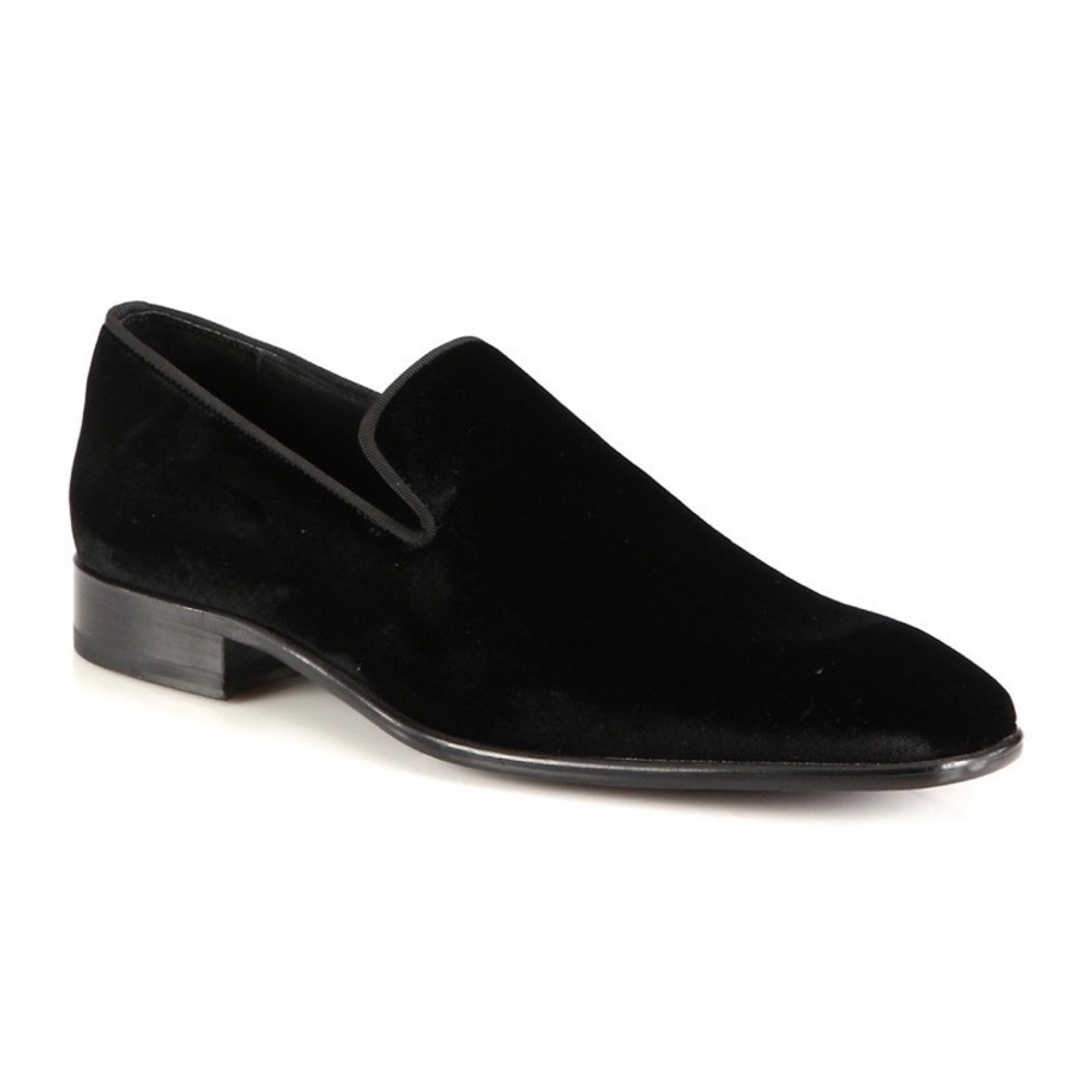 Saks Fifth Avenue Black Velvet Loafers